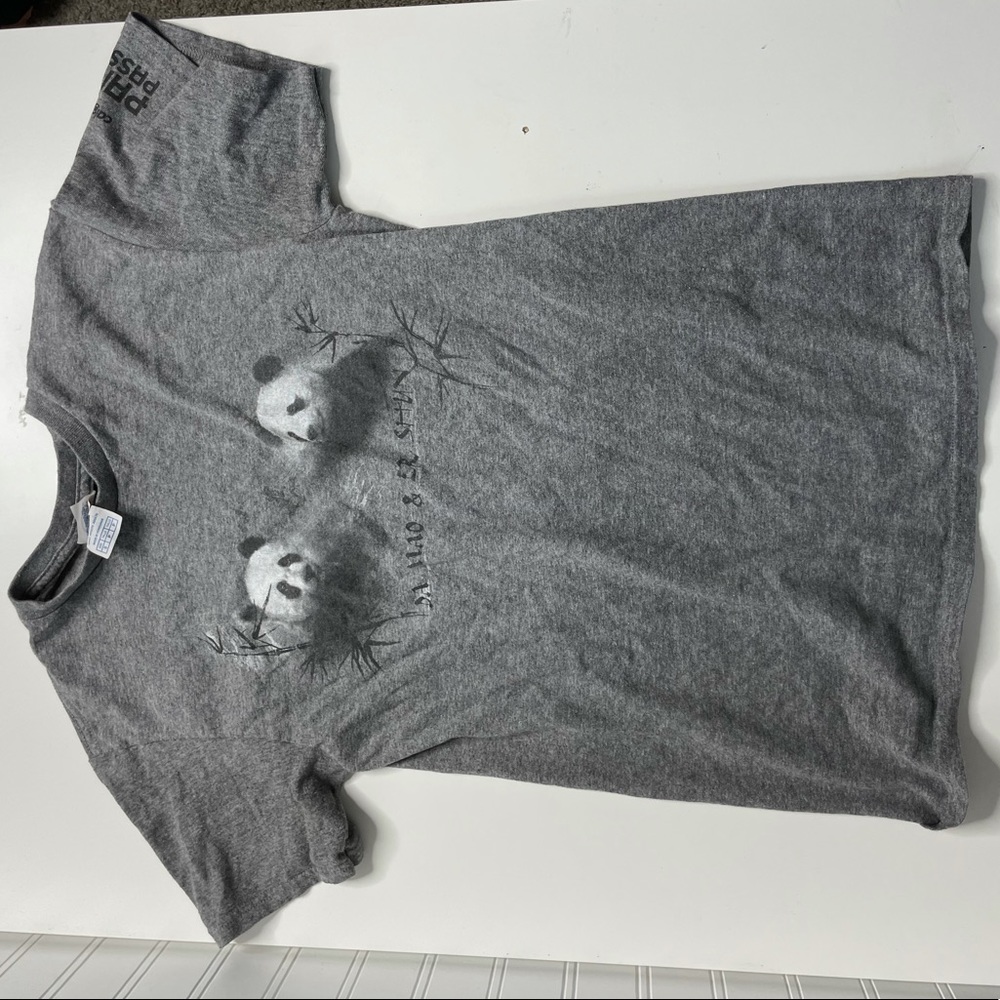 Grey panda tee, never worn, size small